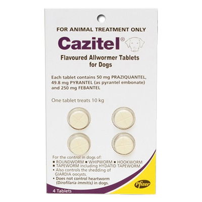 Cazitel Flavoured Allwormer For Dogs 10Kg (Purple) - 22lbs