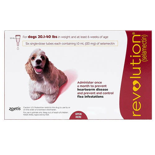 Revolution for Medium Dogs, Red, 10.1 - 20 Kg (20.1-40lbs)