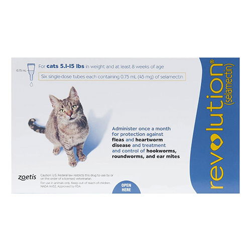 Revolution for Cats, Blue, 2.6 - 7.5 Kg (5.1-15lbs)