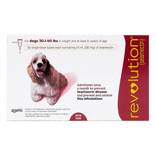 Revolution for Medium Dogs, Red, 10.1 - 20 Kg (20.1-40lbs)