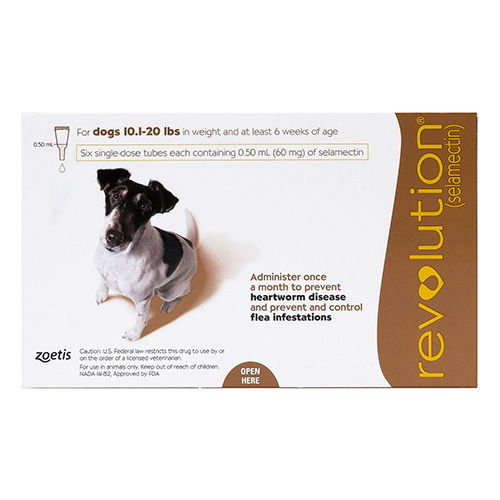 Revolution for Small Dogs, Brown, 5.1 - 10 Kg (10.1-20lbs)