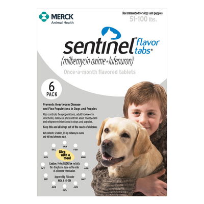 Sentinel for Dogs, White, 22.1 - 45 Kg (51-100lbs)