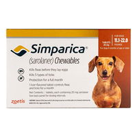 Simparica Chewables for Dogs, Brown, 5 - 10 Kg (11.1-22lbs)