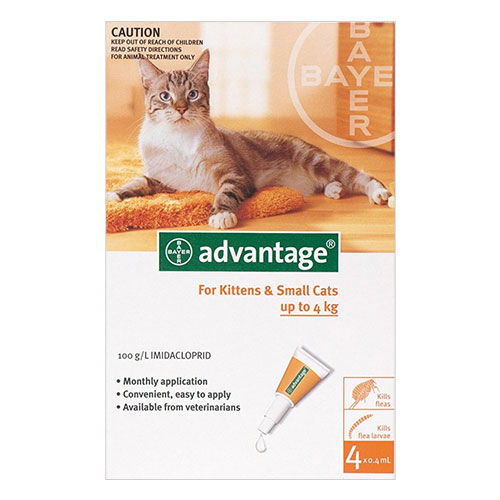 Advantage for Kittens & Small Cats Up to 4.5 Kg (Up To 10lbs)