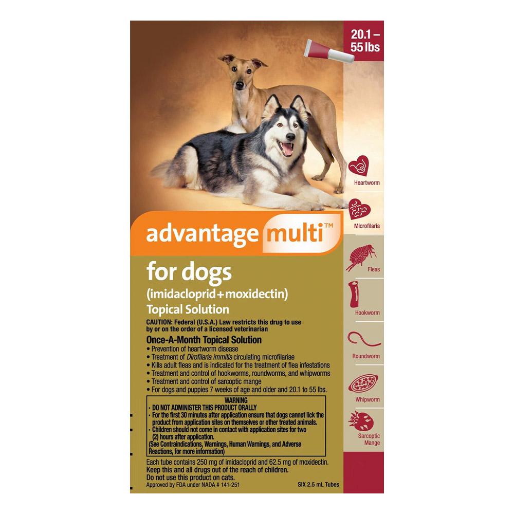 Advantage Multi (Advocate) for Large Dogs, Red, 10.1 - 25 Kg (20-50lbs)