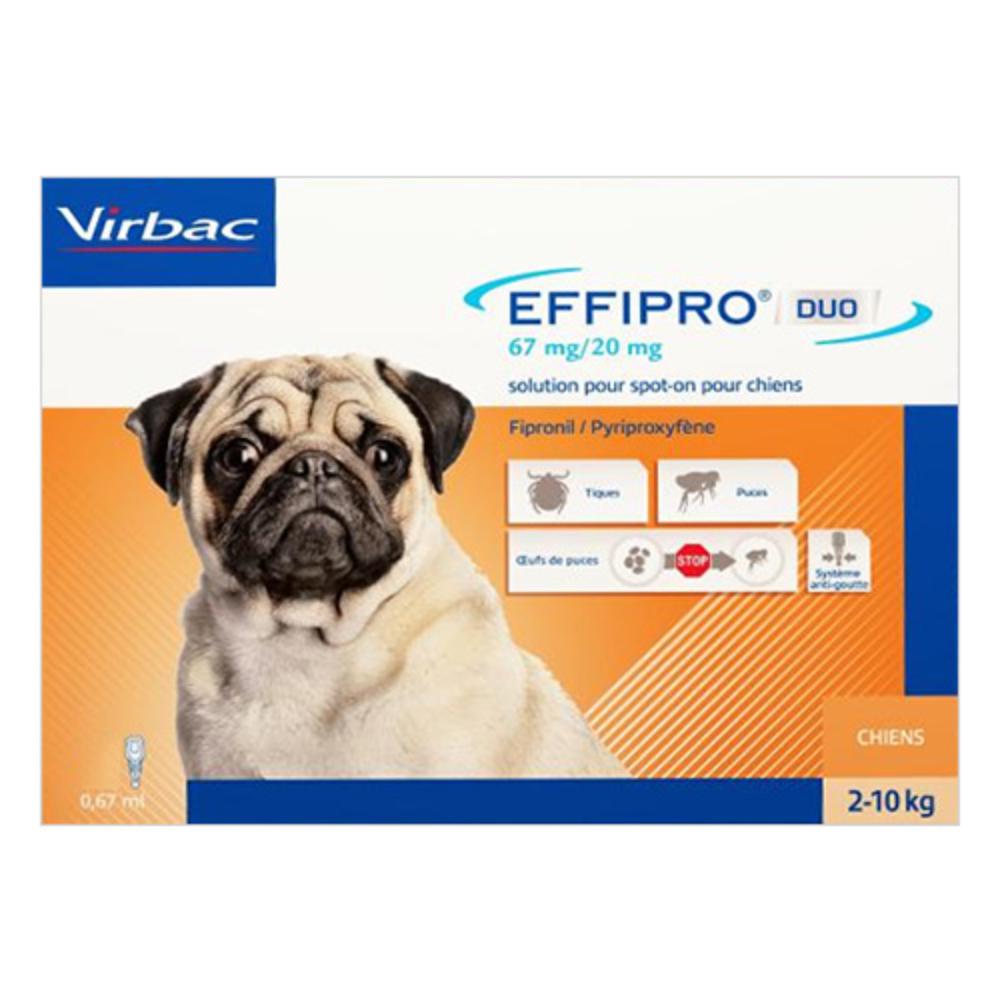 Effipro DUO Spot-On  for Small Dogs, Up To 10Kg (Up To 22lbs) Orange