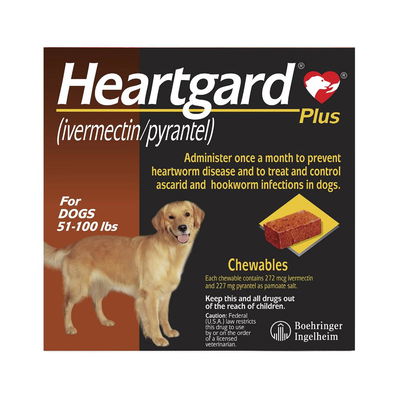 Heartgard Plus Chewables for Large Dogs, Brown, 23 - 45 Kg (51-100lbs)