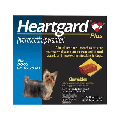 Heartgard Plus Chewables for Small Dogs, Blue, Up To 11 Kg (Up To 25lbs)