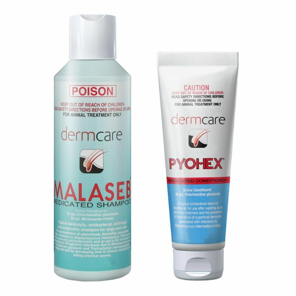 Dermcare Malaseb & Pyohex Combo 250ml Shampoo + 100ml Conditioner