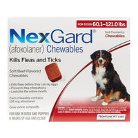 Nexgard Chewables for Extra Large Dogs, Red, 25.1 - 50 Kg (60.1-120lbs) 136mg