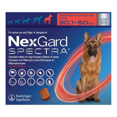 Nexgard Spectra Tab for Extra Large Dogs, Red, 30.1 - 60 Kg (66-132lbs)