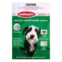 Heartgard Plus Generic Nuheart for Medium Dogs, Green, 12 - 22 Kg (26-50lbs)