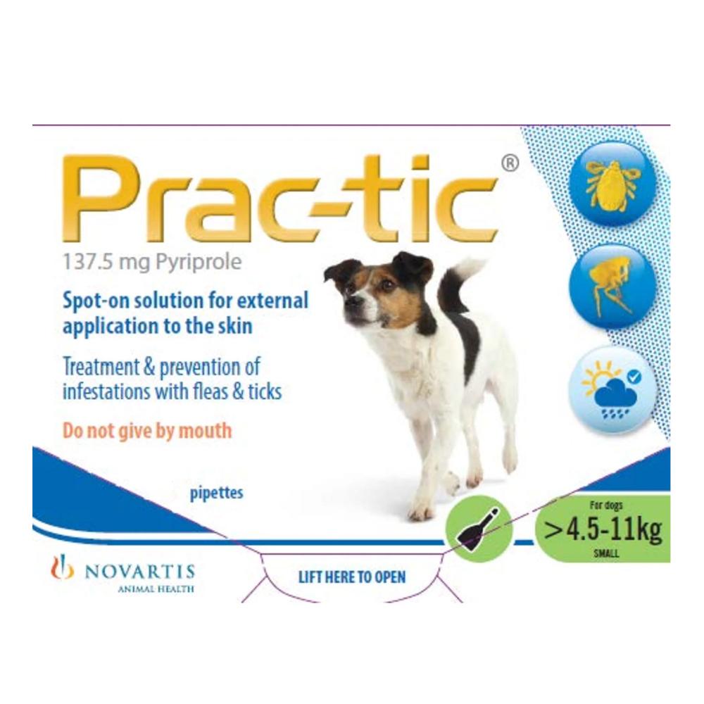 Prac-tic Spot On for Small Dogs, Green, 4.5 - 11 Kg (10-25lbs)