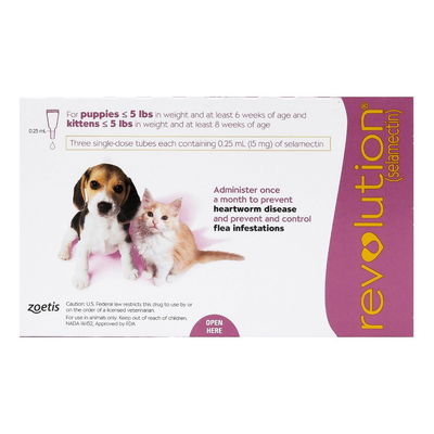 Revolution for Kittens & Puppies, Pink, Up To 2.5 Kg (Up To 5lbs)