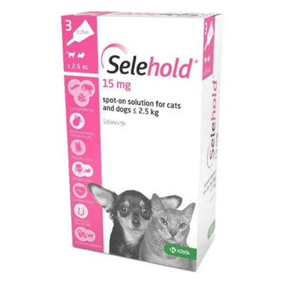 Selehold (Generic Revolution) For Puppy/Kittens Upto 5.5lbs (Pink) 15mg/0.25 Ml