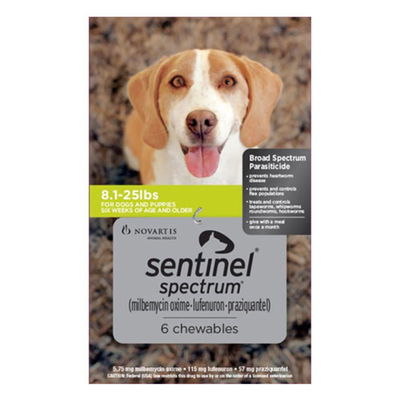 Sentinel Spectrum For Dogs for Dogs 8 - 25 Lbs Green